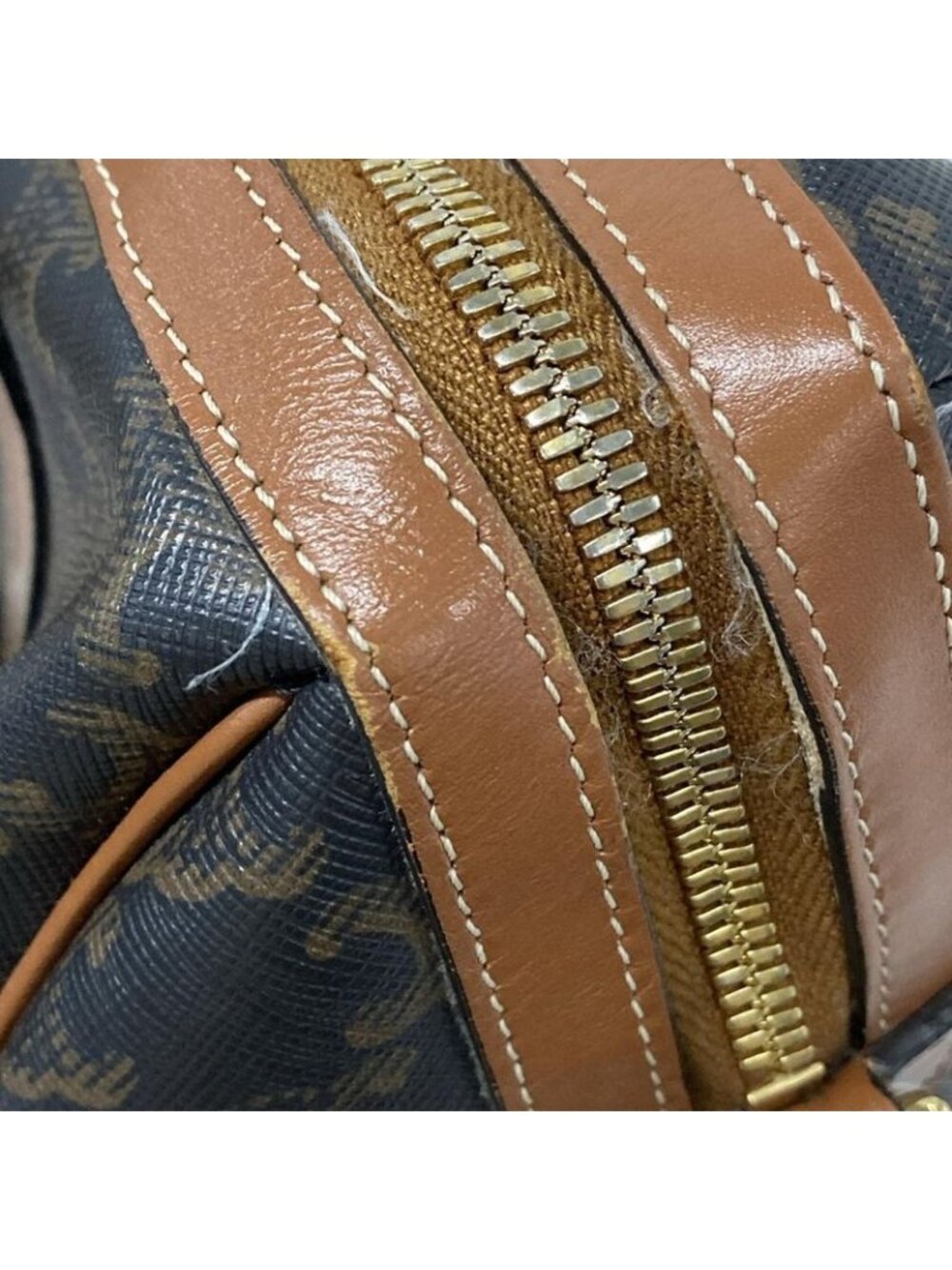 Celine Boston Bag Triomphe Canvas Tan Mini - Picture 13 of 16